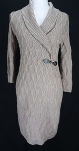 Calvin Klein Tan Sweater Dress Brown Size M
